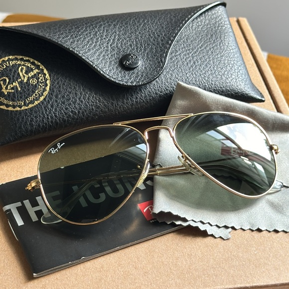 rb3025 aviator large metal w3234 5514 135 3n pre owned like  new - Picture 3 of 6